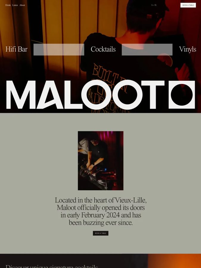 HiFi bar & cocktails website design