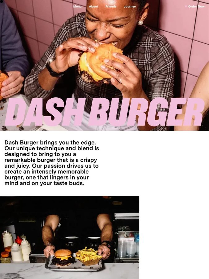Dash Burger website design