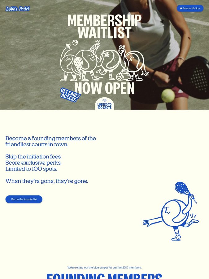 Lobb's Padel club website design