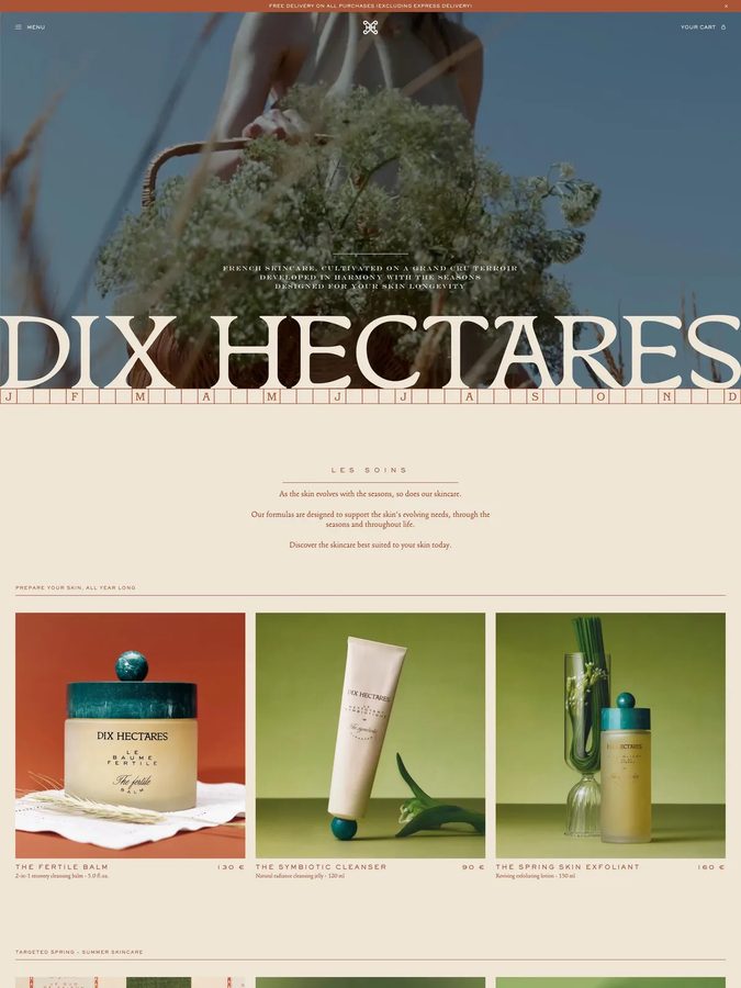 Dix Hectares website design