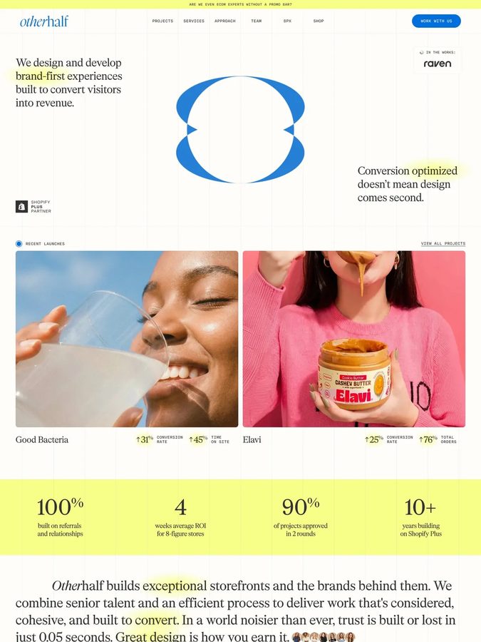 Otherhalf Studio website design