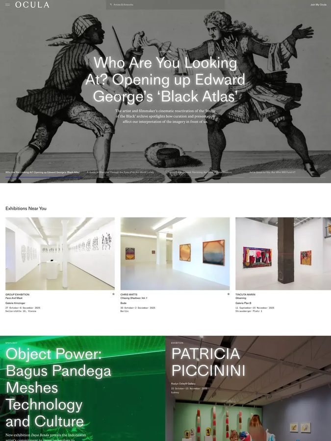 Ocula website design