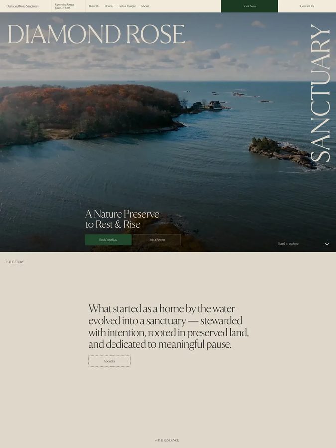 Diamond Rose Sanctuary website design