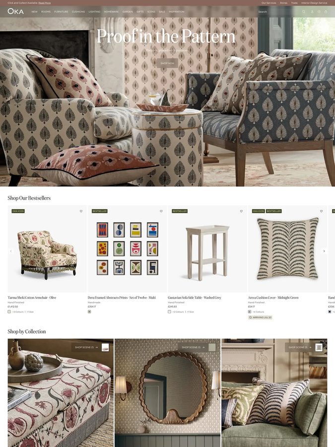 OKA furniture website design